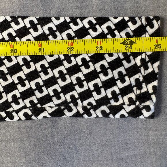 Talbots Black White Geometric Long Sleeve Drape Cowl Neck Top Women's M Stretch - Picture 7 of 10